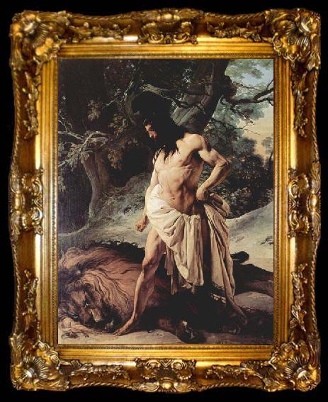 framed  Francesco Hayez Samson and the Lion, ta009-2